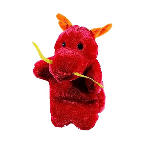 Supvox Drachenplüschpuppe Geschichte erzählende Marionette Handpuppe Babyzubehör Rollenspiel -Accessoires Geschichte Marionetten rot von Supvox
