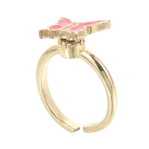 Supvox Drehring kinderringe schellenkranz ringsling spielsachen für dartring lustiges rotierendes Ringdekor Fingerring Kinderring Spielzeugdekor Legierung Rosa von Supvox