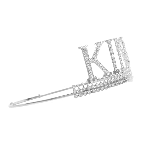 Supvox Elegante Herren Königskrone Silber Weißer Strass Geburtstagskrone Party Kostüm Requisite Für Bühne Cosplay Performance Supvox Elegante Herren Königskrone Silber Weißer Strass Geburtstagskrone Party Kostüm Requisite Für Bühne Cosplay Performance von Supvox