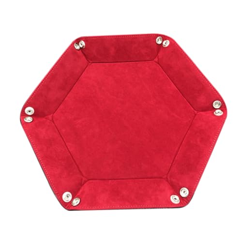 Supvox Faltbares Hexagon Würfeltablett aus PU Leder Robuste Würfelbox mit Dickem Formstabilem Design für Gaming und Desktop Aufbewahrung von Supvox