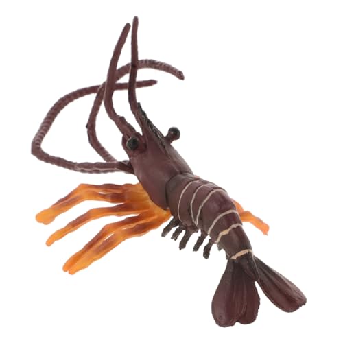 Supvox Garnelen-Ausstellungsmodell aquariumdekoration Garnelenmodell Meeresgarnelen Modell künstliche Garnelenfiguren Simulation von Tierfiguren Garnelenfiguren Plastik Light Brown von Supvox