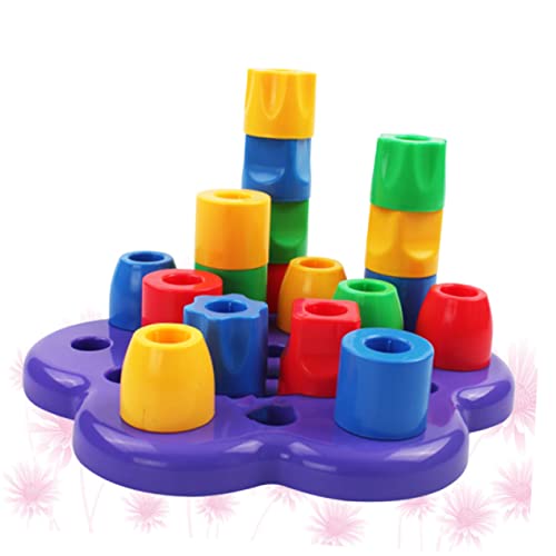 Supvox Geometrisches Lernspielzeug für Kleinkinder Farbige Formenerkennungsbausteine Interaktives Stapelspielzeug zur Frühkindlichen Motorische Entwicklung Montessori Geeignet Ab Jahr von Supvox