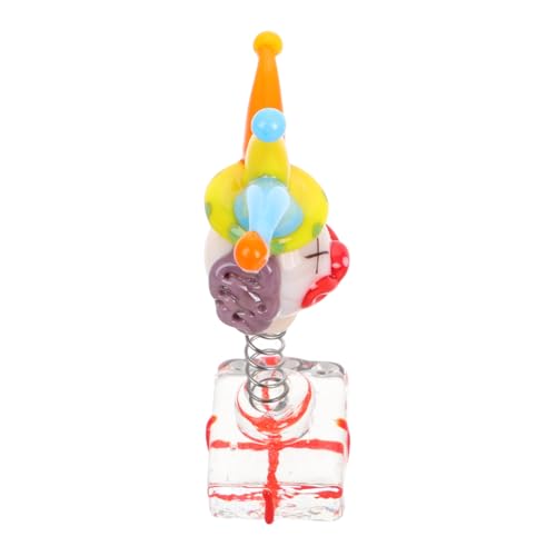 Supvox Glasiertes Clownspielzeug Figuren Verrückt Statuen Puppe Clown-Kuchen-Topper Karneval Kuchen Topper Vintage-Puppen Kristall Tiere Desktop-Harz-Ornamente Clown-Statue Metall von Supvox