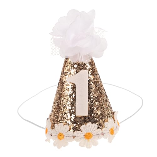 Supvox Glitzergeburtstagshut mit Blumenmotiv für Mädchen Geburtstag Partyzubehör Stabiles Stoffmaterial Dekorativer Partyhut mit Glitzer Foto Requisite für Unvergessliche Supvox Glitzergeburtstagshut mit Blumenmotiv für Mädchen Geburtstag Partyzubehör Stabiles Stoffmaterial Dekorativer Partyhut mit Glitzer Foto Requisite für Unvergessliche von Supvox
