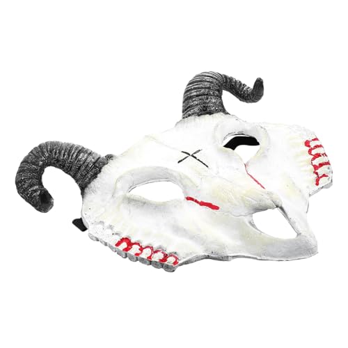 Supvox Goat Mask Halloween Tierdesign Maske Horror Cosplay Kostüm Party Requisite Blutige Weiße Schädelmaske für Karneval Halloween Fest von Supvox
