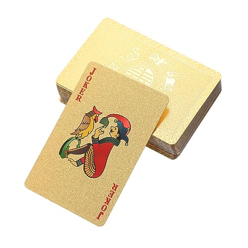 Supvox Goldene PVC Pokerkarten für Partys und Spiele und Langlebig für Gesellige Runden und Familienfeiern Supvox Goldene PVC Pokerkarten für Partys und Spiele und Langlebig für Gesellige Runden und Familienfeiern von Supvox