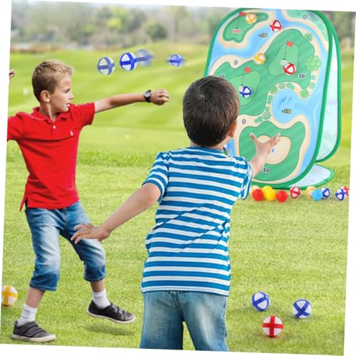 Supvox Golfspiel Set Tragbar Golfmatte Indoor Outdoor Spielmatte zur Hand Auge koordination mit Kindgerechten Golfschlägern und Übungszubehör für Drinnen und Draußen von Supvox