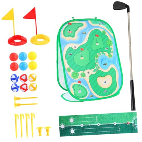 Supvox Golfspiel Set für Tragbar Indoor Outdoor Golfspielmatte mit Schlägern und Wurfsack Fördert Motorik und Geduld für Garten und Zuhause von Supvox