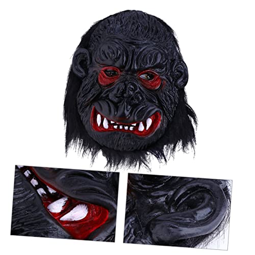 Supvox Gorilla Kopfmaske für Halloween Gruselige Gesichtsmaske aus Hochwertigem Einfach Auszuziehen für Partys und Kostüme Schwarze Grusel Ergänzung für Halloween von Supvox