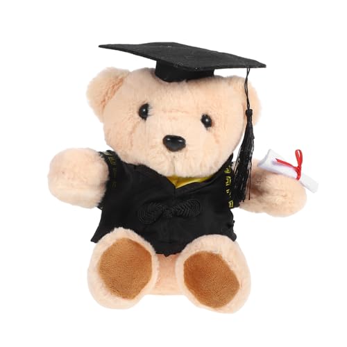 Supvox Graduierte Doktorbär Puppe Mini Plush Grad Animal Abschluss-Tier-schlüsselanhänger Abschlusssaison Puppe Abschlussbär Diplom-bär Grad-plüschtier Abschluss Stofftier Polyester Black von Supvox
