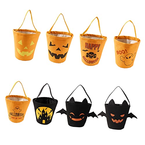 Supvox Halloween Aufbewahrungstaschen Aus Baumwolle Faltbare Goody Bags Für Süßigkeiten Dekorative Halloween Taschen Verschiedenen Farben Langlebig von Supvox