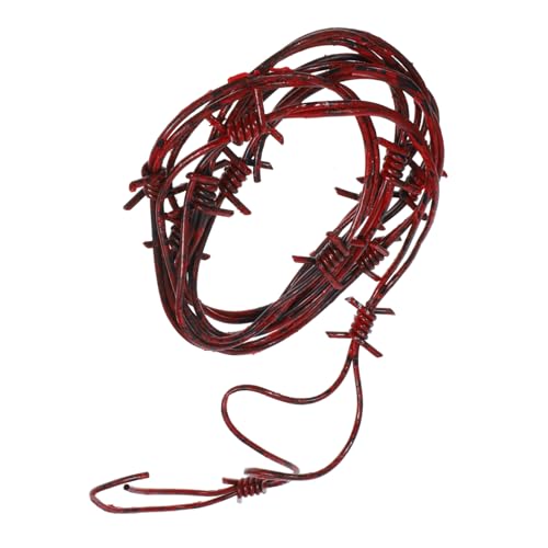 Supvox Halloween Dekoratives Stacheldraht Deko Simuliertes Stacheldraht Party Zubehör Rote Kunststoffkette Leicht Für Gruselige Halloween Deko von Supvox