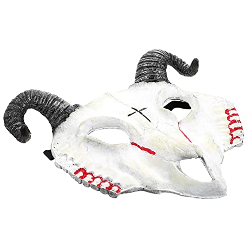 Supvox Halloween Goat Skull Maske Einzigartige PU Maske für Cosplay Halloween Partys und Festivals mit Feinen Details und Perfekter Passform Blutige Tränen Weiß von Supvox