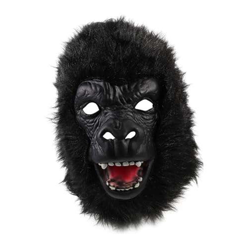 Supvox Halloween Gorilla Maske Gruseliges Tierkopf Kostüm Party Zubehör Leichte Langlebige Vollkopfmaske mit Realistischem Design für Halloween Fasching Cosplay und Mottopartys von Supvox