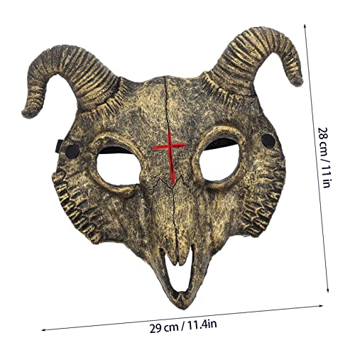 Supvox Halloween Gruselige PU Ziegenkopf Maske Einzigartige Tierkopf Gesichtsdekoration für Karneval Halloween Party Leichter Sicherer Material für Erwachsene von Supvox