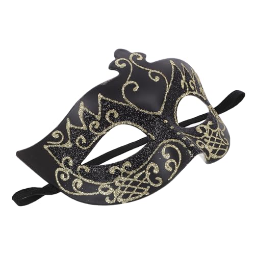 Supvox Halloween Halbgesicht Maske für Herren Handgefertigte Elegante Masquerade Maske mit Goldenen Akzenten Karneval Kostümparty und Cosplay Events von Supvox
