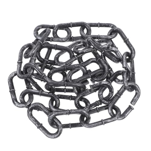 Supvox Halloween Kunststoffkette Deko Kette Fein Verarbeitet Realistische Gefängniskette für Halloween Party Kostümzubehör Schwarz Silber Fake Chain Accessoire von Supvox