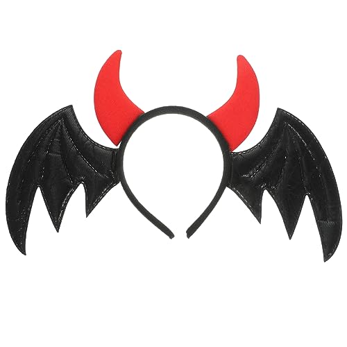 Supvox Halloween Stirnband Fledermaus mit Hörnern Leichtes Cosplay Haarreif für Halloween Party Karneval und Kostüm Langlebiges Material Universelle Bequem und Robust von Supvox