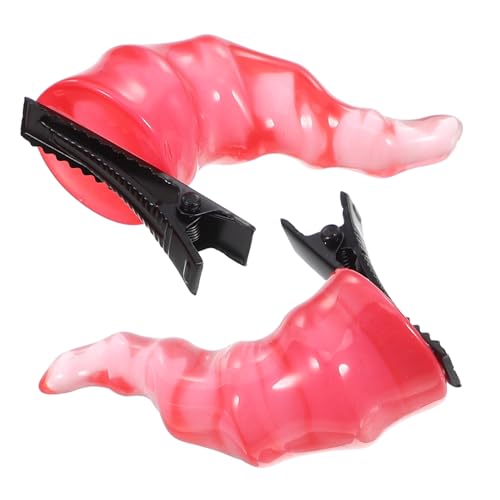 Supvox Halloween Teufelshorn Haarclip Halbdurchsichtig Rot Stilvolle Cosplay Haarspangen für Damen und Mädchen Auffälliges Party kostümzubehör für Fasching und Bühnenauftritte von Supvox