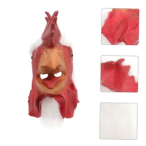 Supvox Halloween Tierkopf Hahnmaske Cosplay Vollgesichtsmaske Karneval Kostüm Party Zubehör für Erwachsene von Supvox