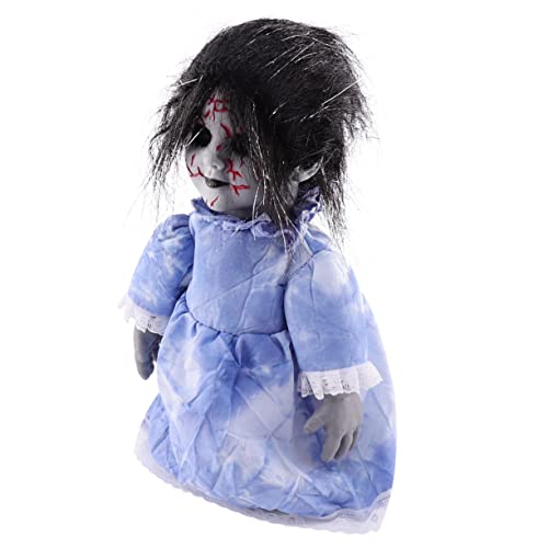 Supvox Halloween Voice Aktivierte Induktionspuppe mit Leuchtenden Augen Gruselige Walking Deko für Haunted House Party ohne Batterie Geeignet von Supvox
