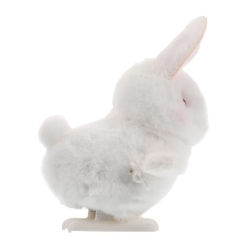 Supvox Hase Aufziehspielzeug Hase Stofftier Hasenspielzeug Aufziehspielzeug Kaninchenspielzeug Hüpfhase Aufziehspielzeug Aufziehtier Kleinkindspielzeug Minihase Plüschhase Weiß von Supvox