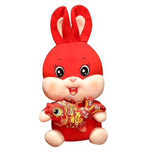 Supvox Hasenjahr gefülltes Hasenspielzeug Hasen Kuscheltier hasenkuscheltiere für Hasen Bunny Plush kaninchenspielzeuge Neujahrsdekoration Hasenpuppe PP Baumwolle von Supvox