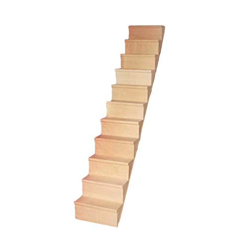 Supvox Hölzerne Puppenhaus Treppe Miniatur Puppe Treppe Leiter Treppenhaus Modell ohne Handlauf für Mini Haus Szene Fee Garten Ornament Spielzeug Zubehör 1pc 1/12 von Supvox