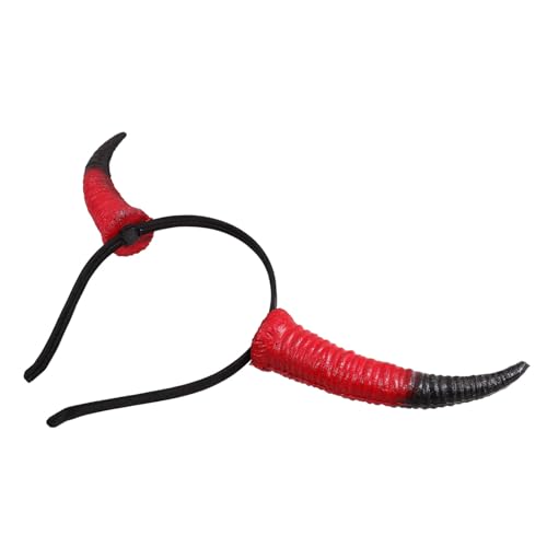 Supvox Hörner Haarreif für Damen Rotes Schafhorn Cosplay Accessoire für Halloween Karneval und Maskeraden Leicht und Bequem für Partys und Feste von Supvox