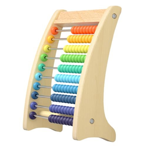 Supvox Holz Arithmetik Rechenrahmen mit Bunten Perlen Langlebiges Montessori Lernspielzeug für Fördert Logisches Denken Feinmotorik und Grundrechenarten Sicher und Stabil für Vorschule von Supvox