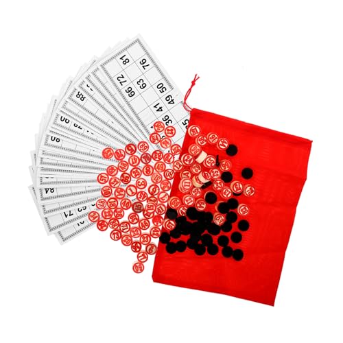 Supvox Holz Bingo Spielset Kompakt Tragbar Langlebige Bingokarten Klassisches Partyspiel für Gruppen und Familien für Unterhaltung und Lernzwecke von Supvox