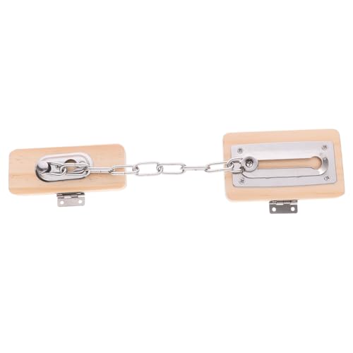 Supvox Holz Busy Board Türschloss Langlebig Sicher Glatte Kanten Pädagogisches Steckspiel für Eltern Junge Mädchen Aktivitäten Natürlicher Holzton von Supvox
