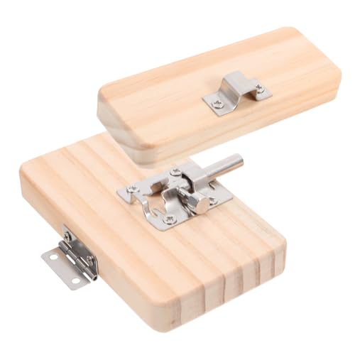 Supvox Holz Busy Board Zubehör Türschloss Steckriegel DIY Motorikspielzeug für Feinmotorik und Sensorische Entwicklung Naturbelassen von Supvox