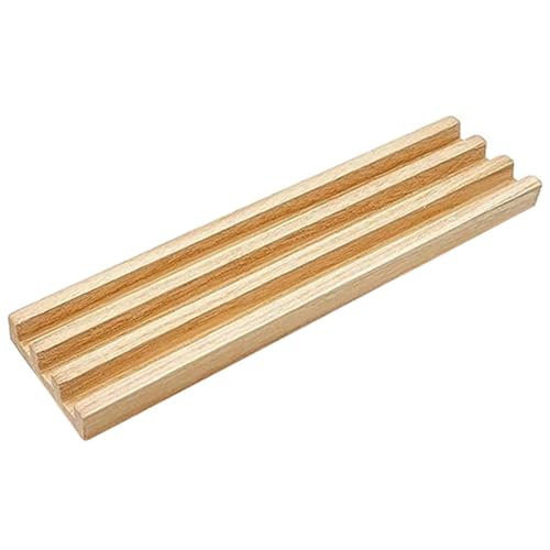 Supvox Holz Domino Halter mit Rutschfester Basis Mehrfachsteckplätze für Karten und Dominosteine Langlebiges Spielhalter Holzständer für Familienspiele und Tischspiele von Supvox