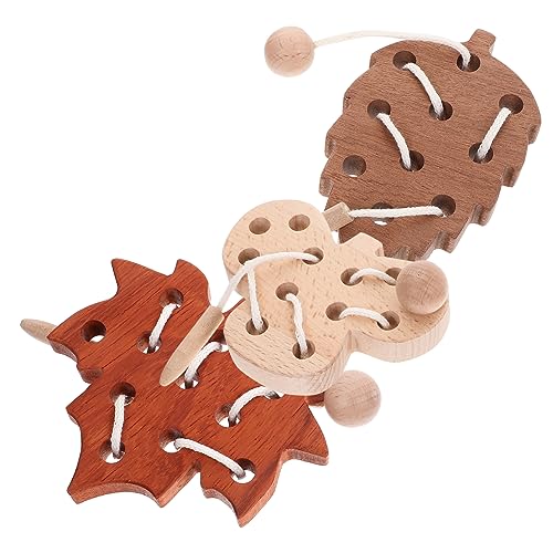 Supvox Holz Fädelspielzeug für Montessori Lernspielzeug zur Feinmotorik Hand Auge Koordination Geduld Konzentration Pädagogisches Holz Steckspiel für Kleinkinder von Supvox