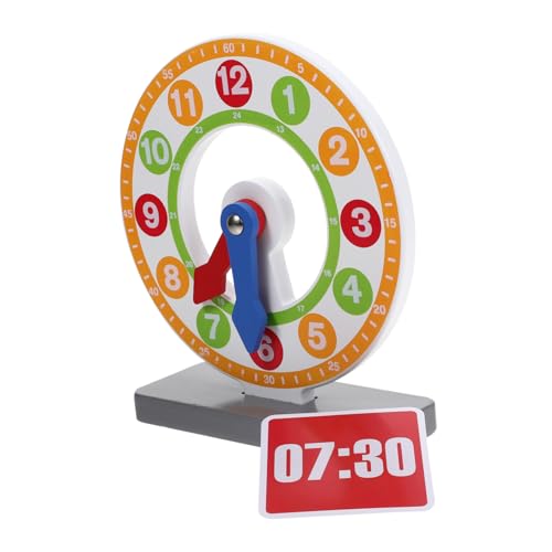 Supvox Holz Lernuhr für Sicherer Leichter Zeitlernspielzeug aus Robustem Holz Pädagogisches Modell zur Zeiterkennung Praktisches für Kindergarten Geschenk zur Frühen Bildung von Supvox