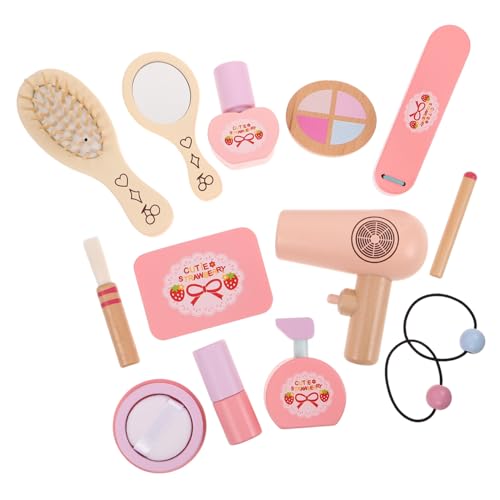 Supvox Holz-Make-up-spielset für Mädchen Nachhaltiges Schminkkoffer Prinzessin-Thema Fördert Kreativität Feinmotorik und Familienzeit Geburtstagsgeschenk von Supvox