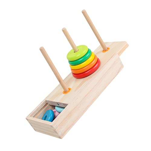 Supvox Holz Ring Blocks Stapelturm Schichtiger Großer Montessori Stacker Fördert Formenerkennung Gedächtnis Reaktionsfähigkeit und Logisches für Kleinkinder Jungen Mädchen von Supvox