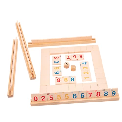 Supvox Holz Shut The Box Spiel Würfelspiel mit Zahlen Tragbares Partyspiel für Erwachsene und Langlebiges Brettspiel aus Hochwertigem Holz Vielseitig Einstellbare Regeln Fördert von Supvox