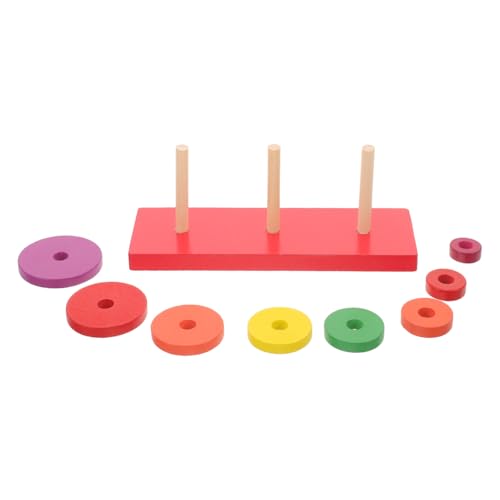 Supvox Holz Stapelturm Montessori Bunt Lernspielzeug Farb und Größenerkennung Motorik Holzpuzzle Stapelspielzeug für Jungen Mädchen Ab Jahren von Supvox