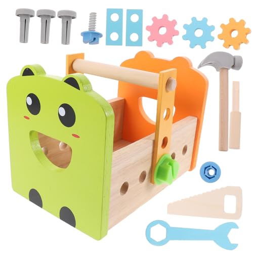 Supvox Holz Werkzeugset Lernspielzeug Hand Auge Koordination Fördern Handlicher Werkzeugkasten für Jungen Mädchen Pädagogisches Kreatives Bauen und Schrauben Spaß von Supvox