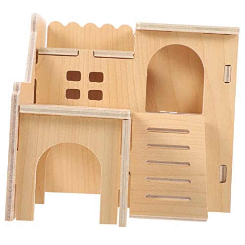 Supvox Holzhaus Für Hamster Doppelte Hamsterplattform Als Kreatives Hamsterzubehör Für Käfige Versteck Für Kleine Nager Supvox Holzhaus Für Hamster Doppelte Hamsterplattform Als Kreatives Hamsterzubehör Für Käfige Versteck Für Kleine Nager von Supvox