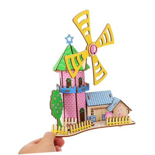 Supvox Holzhaus Puzzle Bausatz aus Holz DIY Modellbausatz zum Zusammenbauen Kreatives Holzpuzzle für Erwachsene und Langlebiges Material als Geschenk für Geburtstag und Weihnachten von Supvox