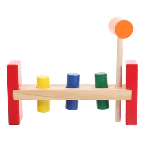 Supvox Holzklopfspielzeug für Junge Mädchen Jahre Buntes Pädagogisches Hämmer Spiel Motorikförderndes Interaktives Lernspielzeug mit Uhrmotiv zur Kognitiven Entwicklung und Hand Auge von Supvox