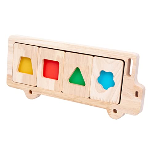 Supvox Holzpuzzle Geometrische Formen Stabiles Holzspielzeug für Kognitives Farb und Formlernspiel Sicher Glatt Leicht Fördert Eltern Junge Mädchen Interaktion Montessori Steckspielzeug von Supvox