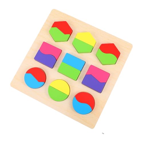 Supvox Holzpuzzle Lernspielzeug Geometrische Formen Pädagogisch Sicher Glatt für Junge Mädchen Kleinkinder Feinmotorik Hand Auge Koordination Vorschule von Supvox