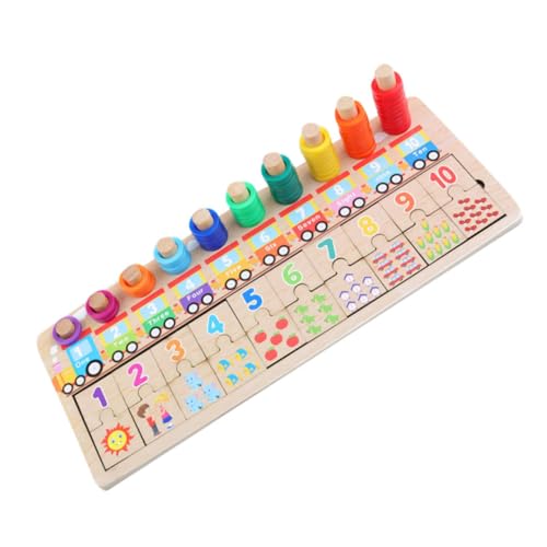 Supvox Holzpuzzle Lernspielzeug Teiliges Zahlen Matching Pädagogisches Jigsaw zur Frühkindlichen Fördert Hand Auge Koordination und Kognitive Entwicklung von Supvox