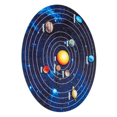 Supvox Holzpuzzle Solar System mit Planeten Lernspielzeug für Sicheres Montessori Lernspiel Spielerisches Erkennen von Weltraum und Planeten Pädagogisches Geschenk für Jungen Mädchen Ab von Supvox