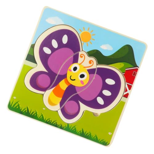 Supvox Holzpuzzle für Buntes Tier Pädagogisches Puzzle für Kleinkinder Farberkennung Räumlicher Vorstellungskraft und Naturverständnis Teilig Sicher und Ungiftig von Supvox
