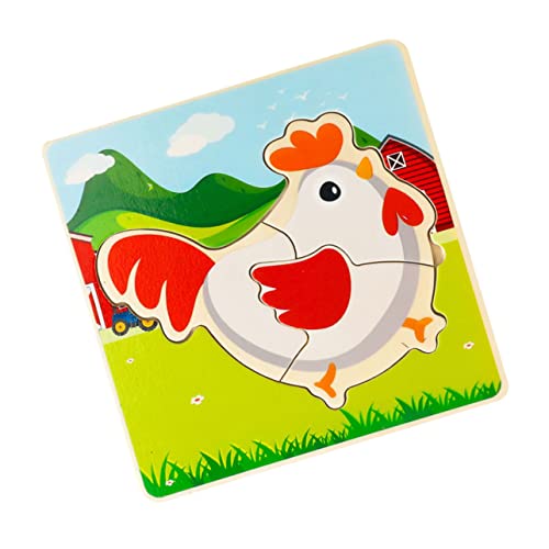 Supvox Holzpuzzle für Kleinkinder Tiermotiv Puzzle für Frühe Handgefertigtes Lernspielzeug zur Verbesserung der Hand Augen Koordination und Eltern Junge Mädchen Interaktion von Supvox